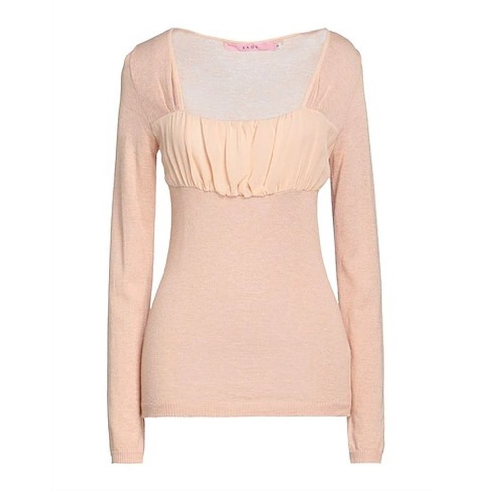 NWT New $260 Kaos Wool Blend Silk Knit Blush Sweater Size S Made in Italy